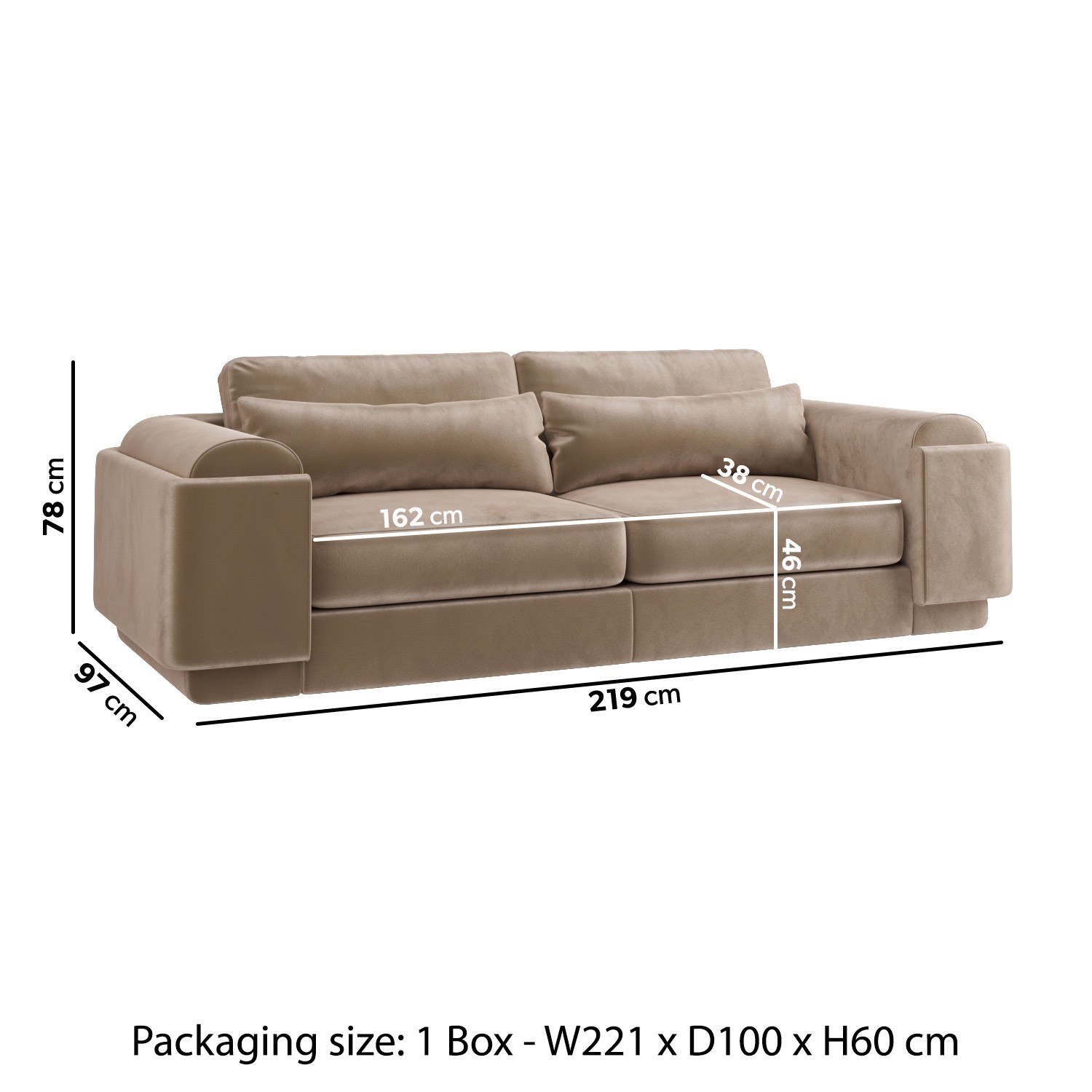 Read more about Curved mink velvet 3 seater sofa elvi